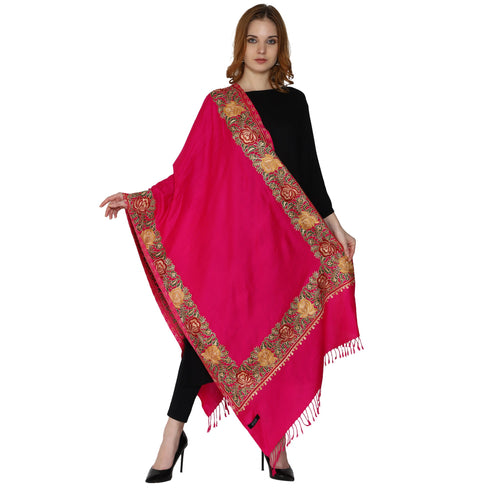 Women's Aari Embroidery Wool Stole